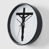 Christelijke wandklok – Crucifix Design (Hoek)
