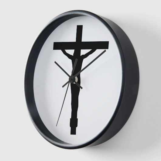 Christelijke wandklok – Crucifix Design (Hoek)