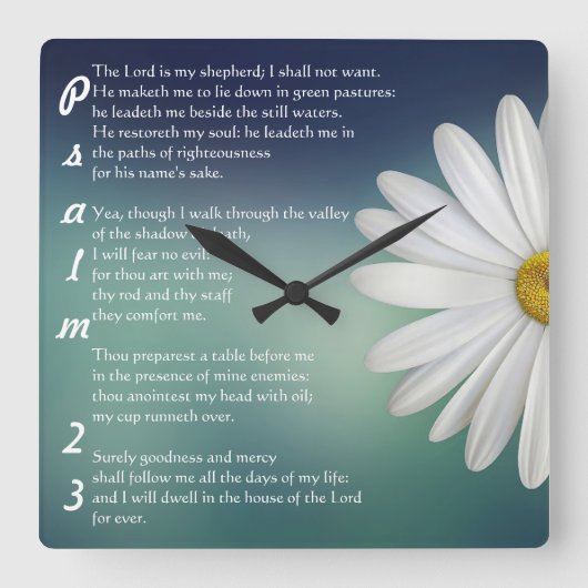 Christelijke wandklok met psalm 23 (Voorkant)