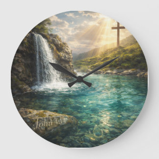 Christelijke wandkunst 'Levend Water' Grote Klok