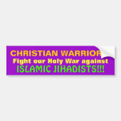 Christelijke WARRIOREN! Bumpersticker (Voorkant)