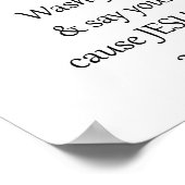 Christelijke waskamer Was uw handen Raccoon Poster (Hoek)