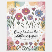 Christelijke Waterverf Floral Scripture Fleece Deken (Voorkant)