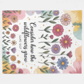 Christelijke Waterverf Floral Scripture Fleece Deken (Voorkant (Horizontaal))