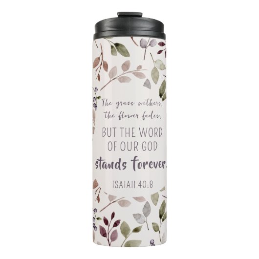 Christelijke Waterverf Herfst bladpatroonschrift Thermosbeker (Voorkant)