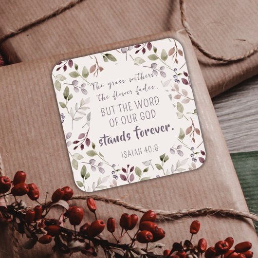 Christelijke Waterverf Herfst bladpatroonschrift Vierkante Sticker