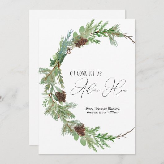 Christelijke Waterverf kerstKaart (Voorkant / Achterkant)