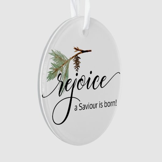 Christelijke Waterverf kerstversiering Ornament (voorkant)