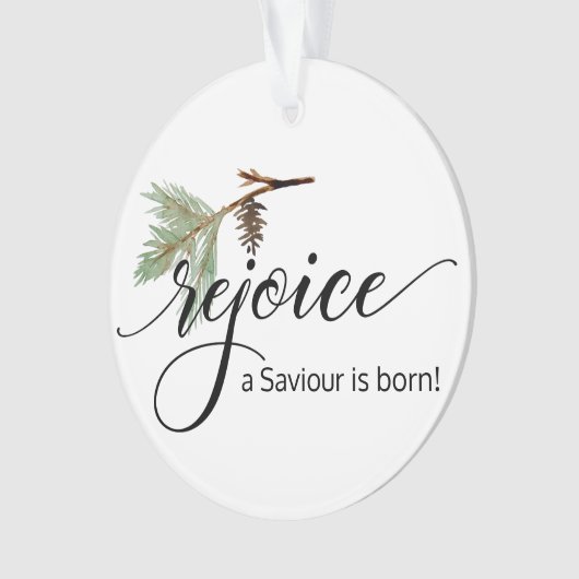 Christelijke Waterverf kerstversiering Ornament (voorkant)