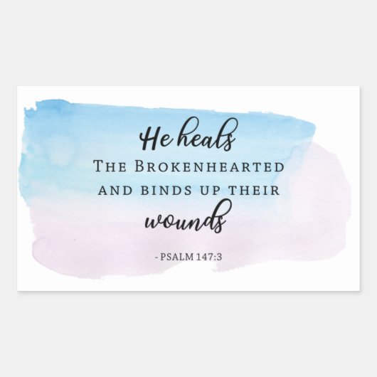 Christelijke waterverf Psalms Bijbelprijsaanduidin Rechthoekige Sticker (Voorkant)