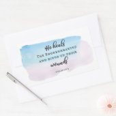 Christelijke waterverf Psalms Bijbelprijsaanduidin Rechthoekige Sticker (Envelop)