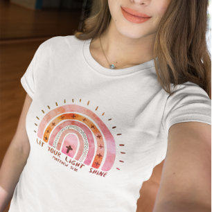 Christelijke Waterverf regenboog laat uw licht sch T-shirt