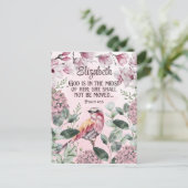 Christelijke Waterverf van scripts Vogelbloemen Na Briefkaart (Staand voorkant)