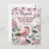 Christelijke Waterverf van scripts Vogelbloemen Na Briefkaart (Voorkant / Achterkant)