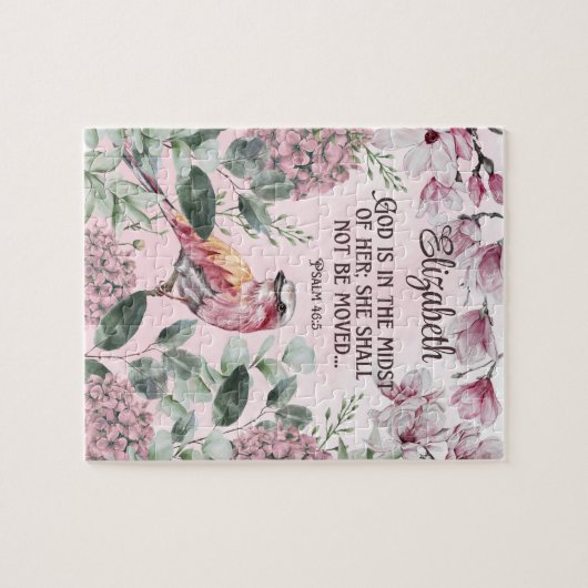 Christelijke Waterverf van scripts Vogelbloemen Na Legpuzzel (Horizontaal)