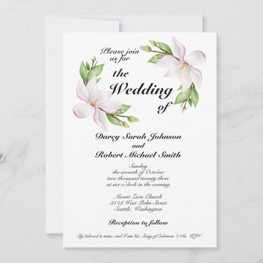 Christelijke Waterverf voor het uitnodigen van bru Kaart (Voorkant)