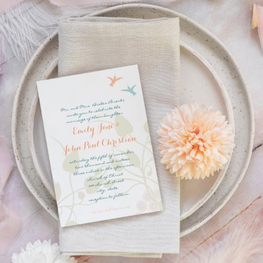 Christelijke weddenschap Uitnodiging Vogelbloemen