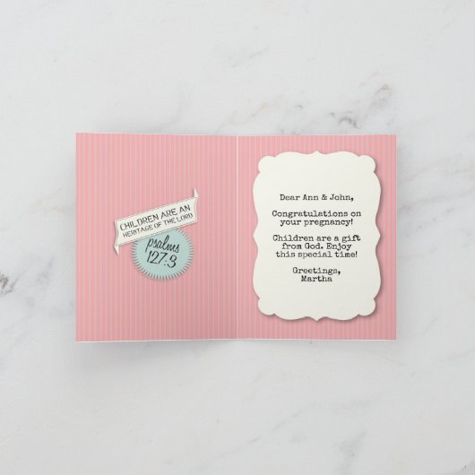 Christelijke wenskaart gefeliciteerd zwangerschap kaart (Binnen)