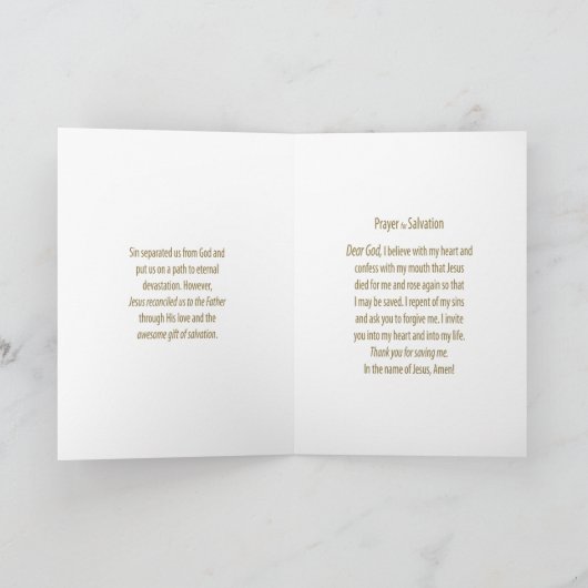 Christelijke Wenskaarten Kaart (Binnen)