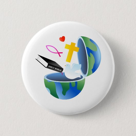 Christelijke wereld ronde button 5,7 cm (Voorkant)