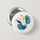 Christelijke wereld ronde button 5,7 cm (Voorkant /achterkant)