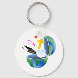 Christelijke wereld sleutelhanger
