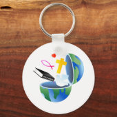 Christelijke wereld sleutelhanger (Voorkant)
