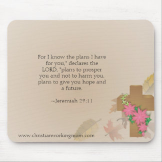 Christelijke werkmam Jeremiah 29:11 Mousepad Muismat