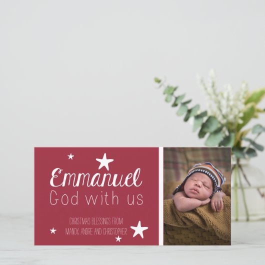 Christelijke Whimsical Stars Kaart voor Kerstmis f (Staand voorkant)