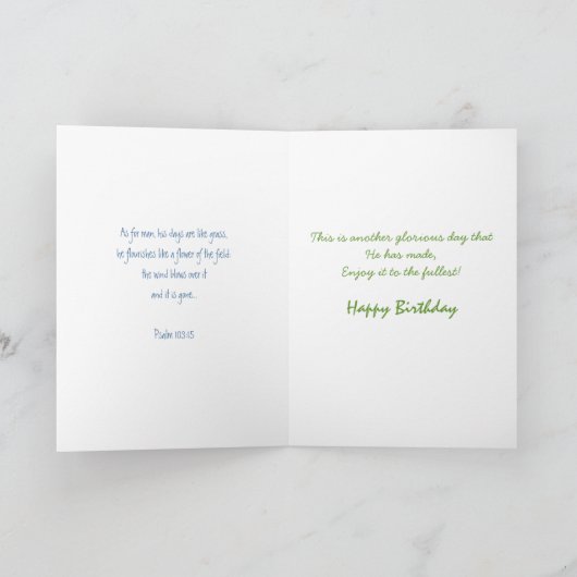 Christelijke wilde bloemen Birthday Kaart (Binnen)