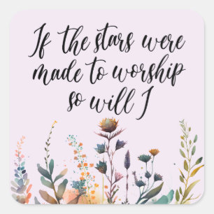 Christelijke Wildflower Gezegde Schrift Vierkante Sticker