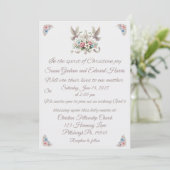 Christelijke Witte Duiven en Cross Wedding Uitnodi Kaart (Staand voorkant)