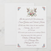 Christelijke Witte Duiven en Cross Wedding Uitnodi Kaart (Voorkant / Achterkant)