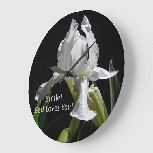 Christelijke witte iris glimlach! God houdt van je Grote Klok (Hoek)