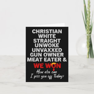 Christelijke Witte Rechte Niet-Woke Ontwitte Gewee Kaart