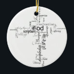 Christelijke woorden keramisch ornament<br><div class="desc">Christelijke woordcollage</div>