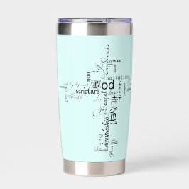 Christelijke woorden kruisen gepersonaliseerd geïsoleerde drinkbeker