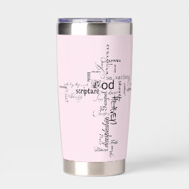 Christelijke woorden kruisen gepersonaliseerd geïsoleerde drinkbeker