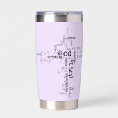 Christelijke woorden kruisen gepersonaliseerd geïsoleerde drinkbeker (Voorkant)