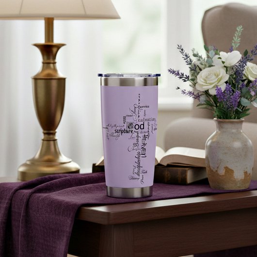 Christelijke woorden kruisen gepersonaliseerd geïsoleerde drinkbeker