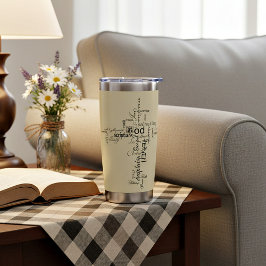 Christelijke woorden kruisen gepersonaliseerd geïsoleerde drinkbeker