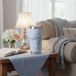 Christelijke woorden kruisen gepersonaliseerd geïsoleerde drinkbeker