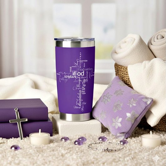 Christelijke woorden kruisen gepersonaliseerd geïsoleerde drinkbeker