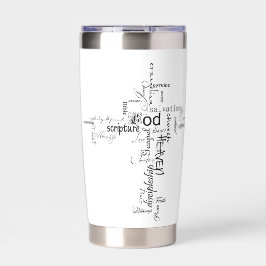 Christelijke woorden kruisen gepersonaliseerd geïsoleerde drinkbeker