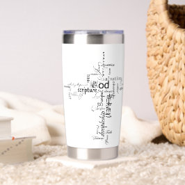 Christelijke woorden kruisen gepersonaliseerd geïsoleerde drinkbeker