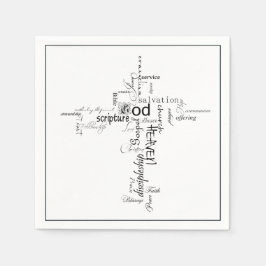 Christelijke woorden kruislingse doekjes servet