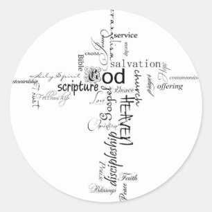 Christelijke woorden ronde sticker