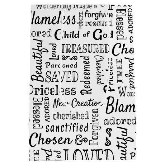 Christelijke woorden van bevestiging medium cadeauzakje (Achterkant)