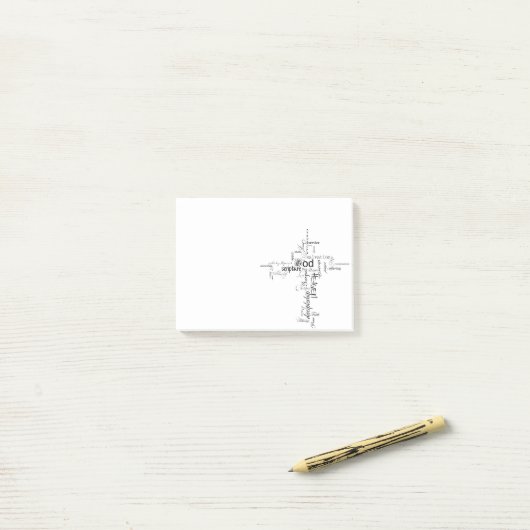 Christelijke woordkruising post-it® notes (Op bureau)
