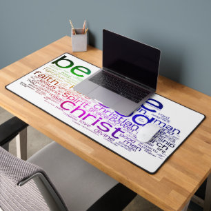 Christelijke woordwolk bureaumat
